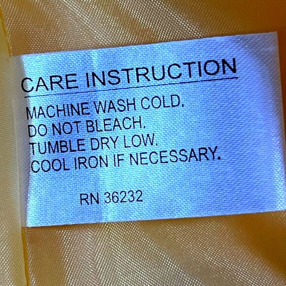 Portrait - Women's Size XS - Yellow TrenchCoat Rain Jacket - Padded Shoulders - Picture 6 of 16